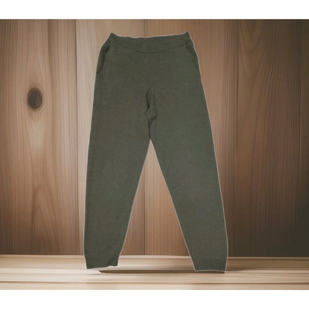 Filoro  jogger 100% cashmere knit pants elastic waist pockets M